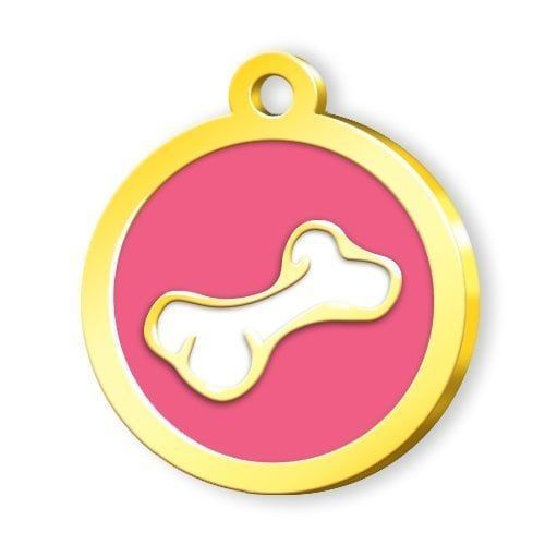 Dalis Altın Mineli Seri Kemik Desenli Künye - Pembe