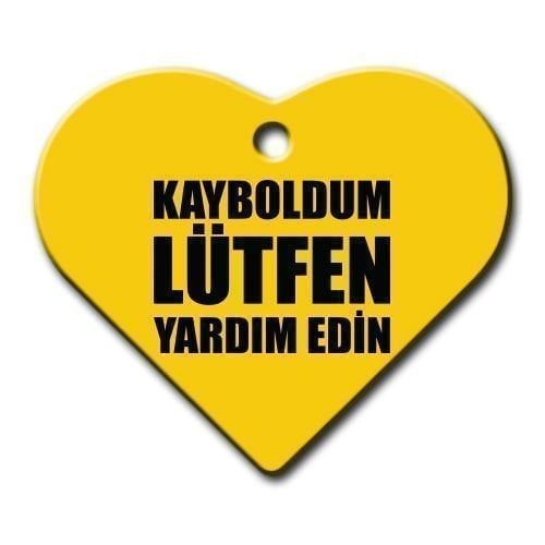Dalis Pet Tag - Kayboldum Lütfen Yardim Edin Geniş Kalp Kedi Köpek Künyesi