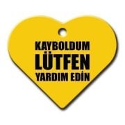 Dalis Pet Tag - Kayboldum Lütfen Yardim Edin Geniş Kalp Kedi Köpek Künyesi