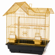 Oripet Çin Evi Modeli Gold Papağan Kafesi 47x36x58 Cm Gold Papağan ve Büyük Kuş Kafesi