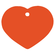 iMARC Hi-Line Large Heart Orange Köpek İsimliği