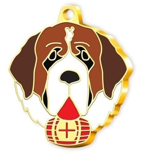 24 Ayar Altın Kaplama St. Bernard Köpek Künyesi